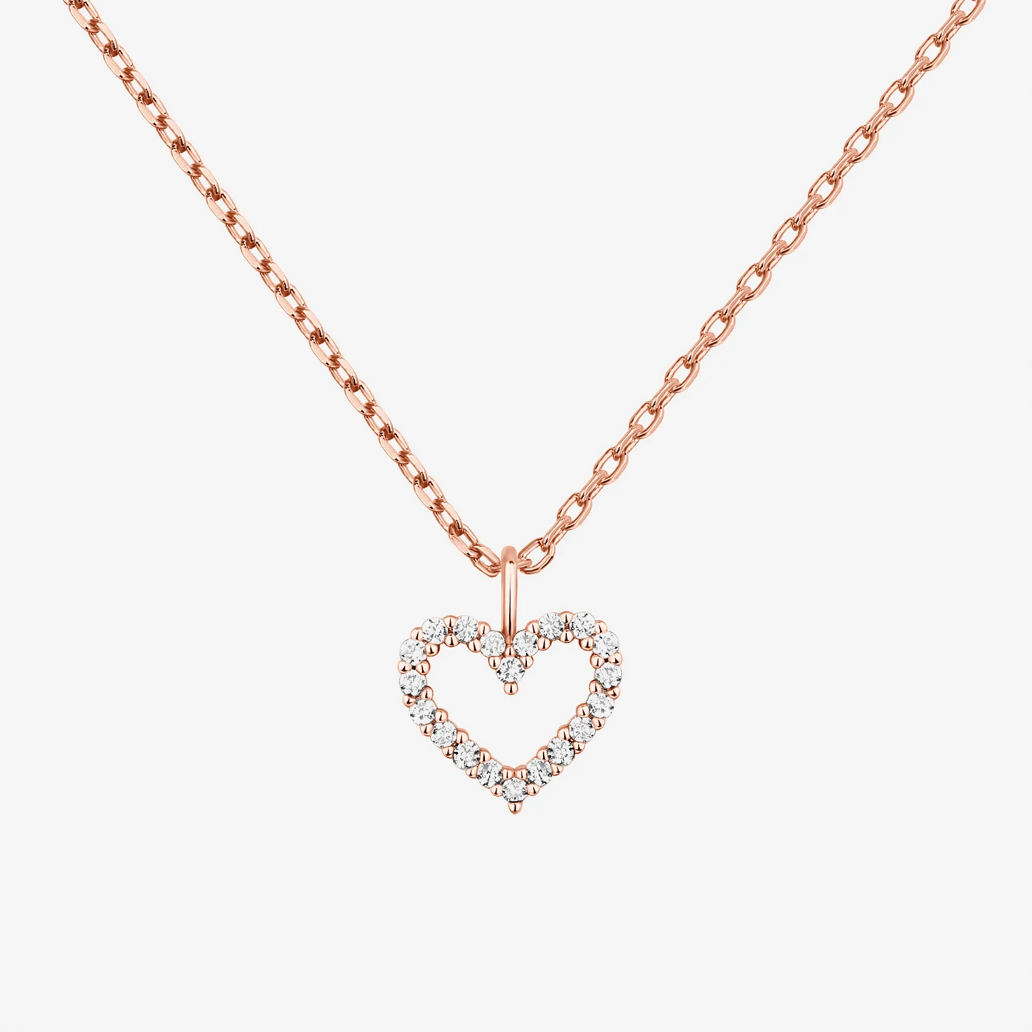 Gold Open Heart Necklace Gift for Her