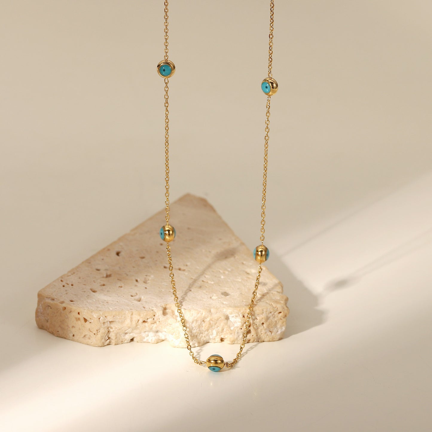 Evil Eye Station Necklace Gift for Her
