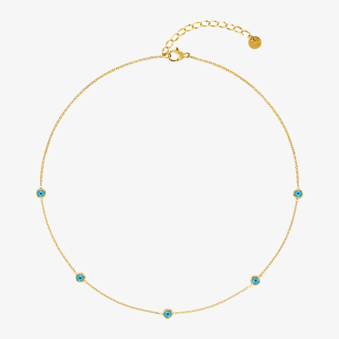 Evil Eye Station Necklace Gift for Her