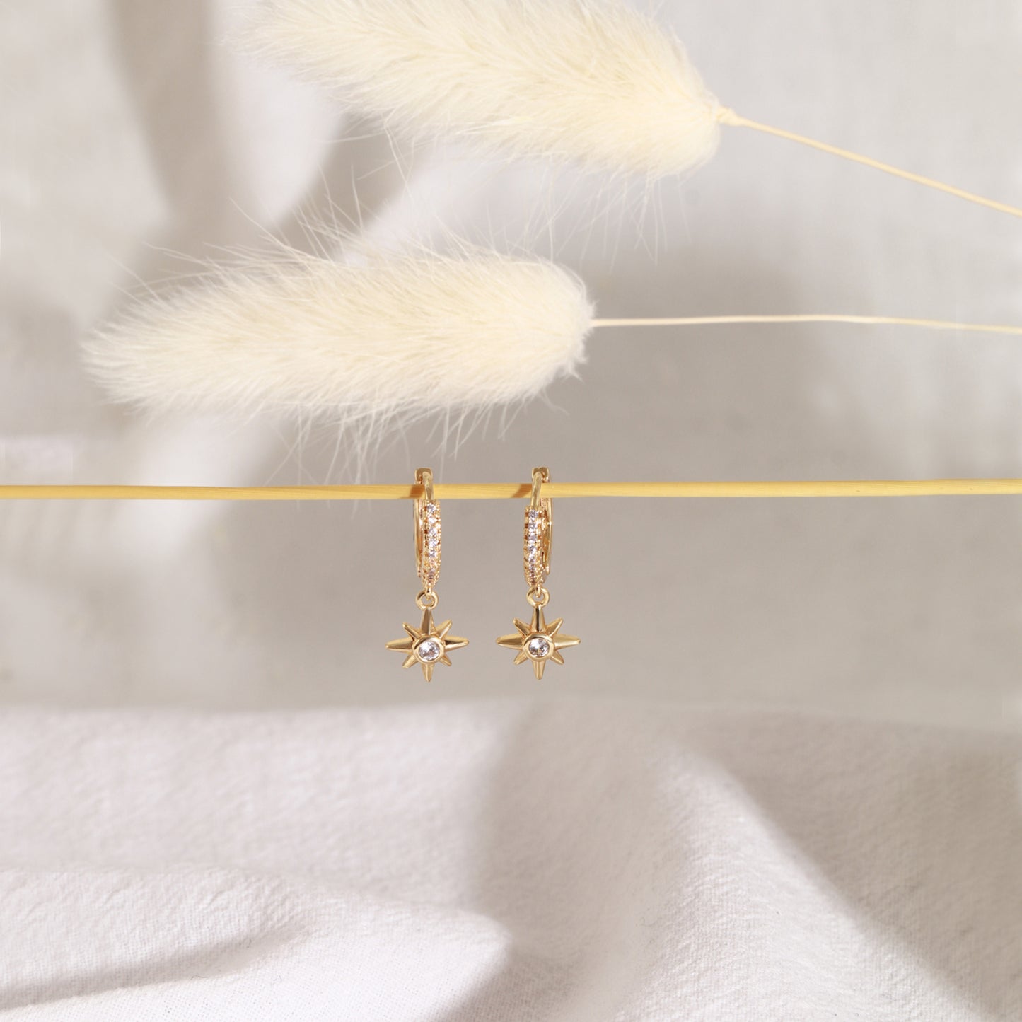 Stardust Dangle Huggie Earrings Gift for Her