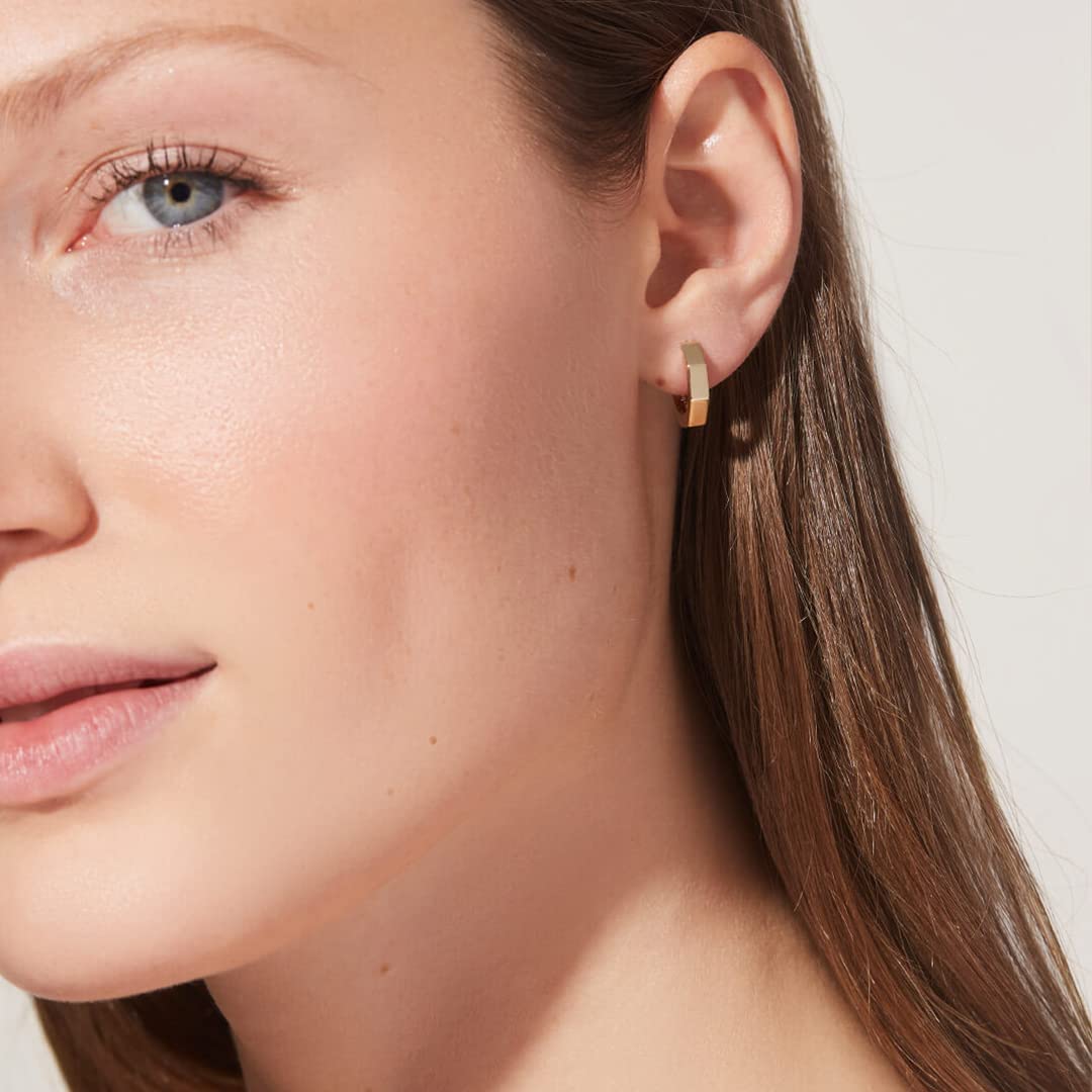 Octagon Minimalist Hoop Earrings