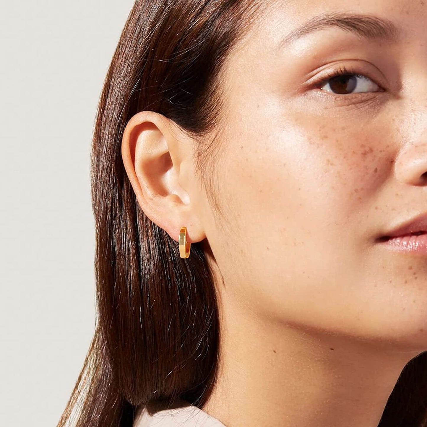 Octagon Minimalist Hoop Earrings