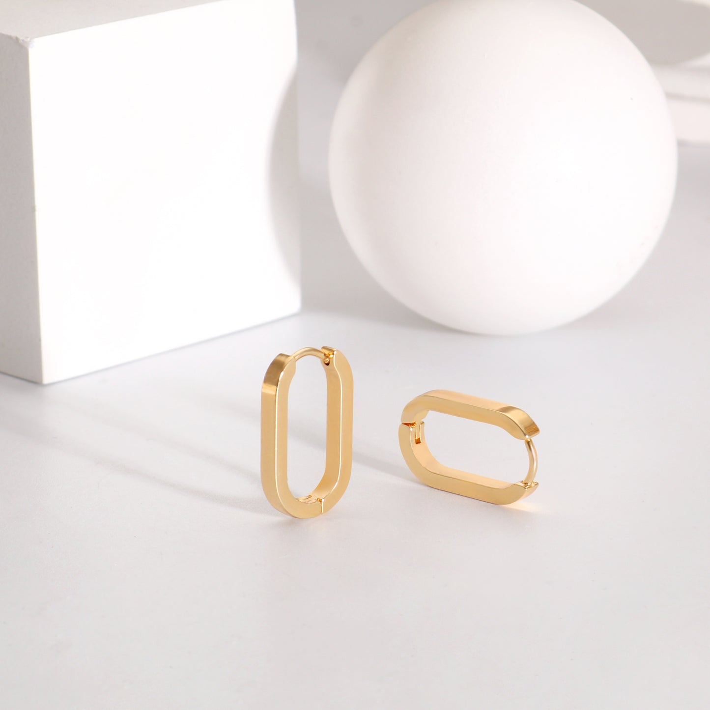 Rectangle Minimalist Hoop Earrings