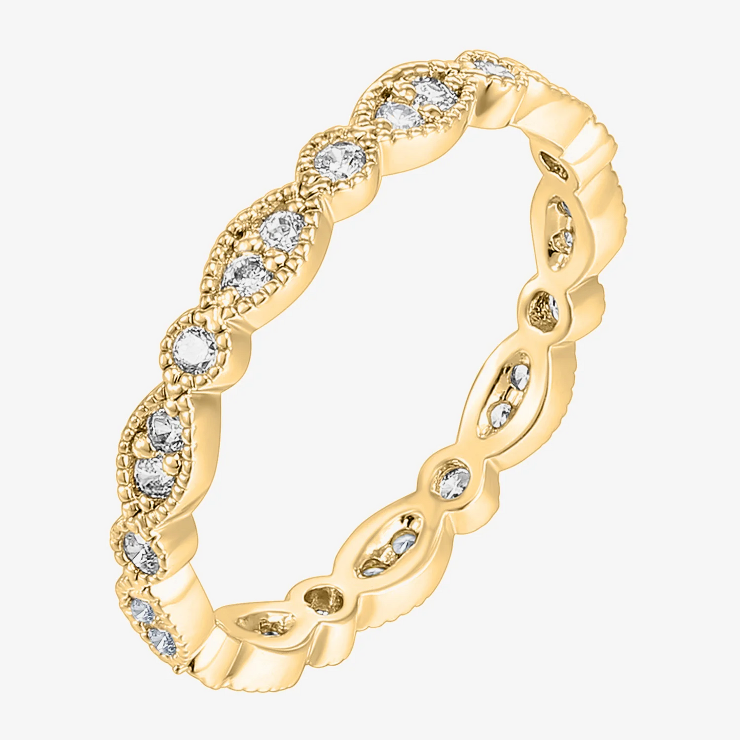 Round Milgrain Eternity Ring Gift for Her