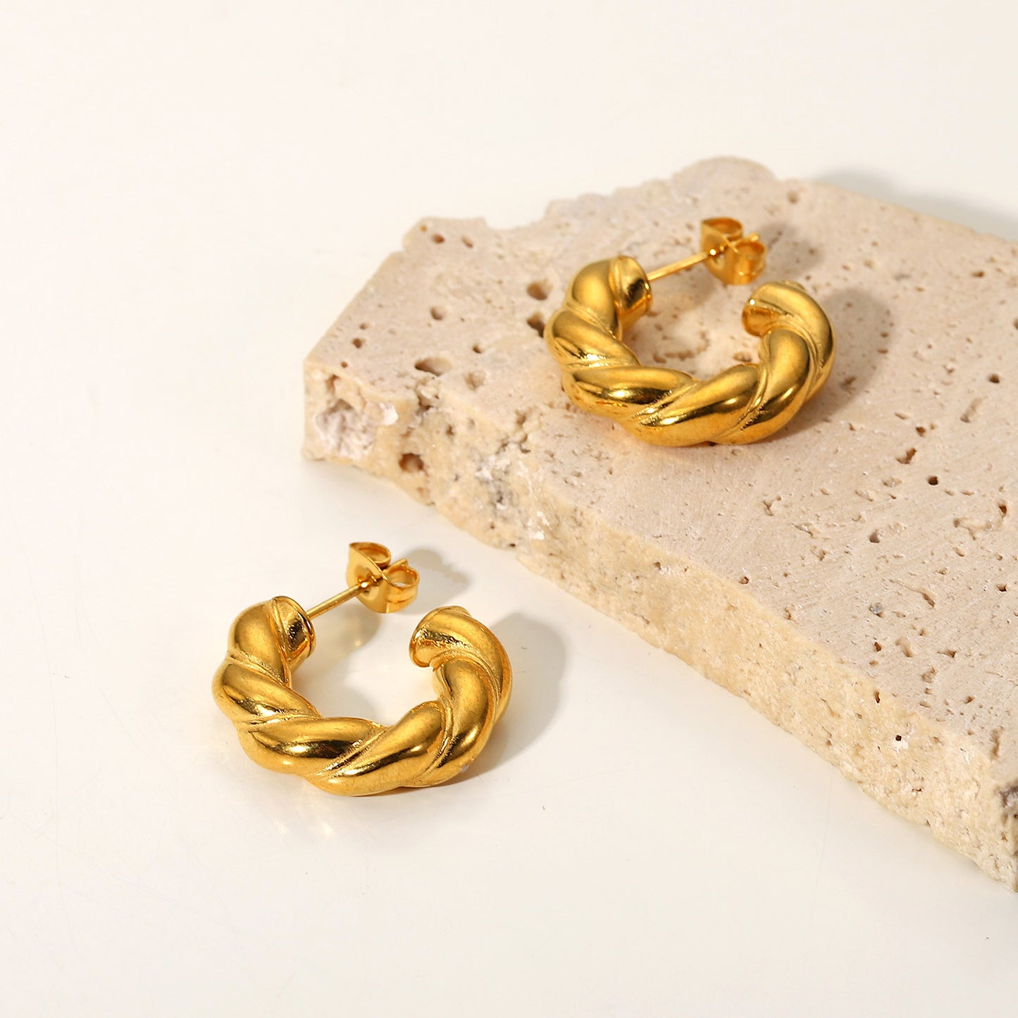 Twisted Chunky Hoop Earrings