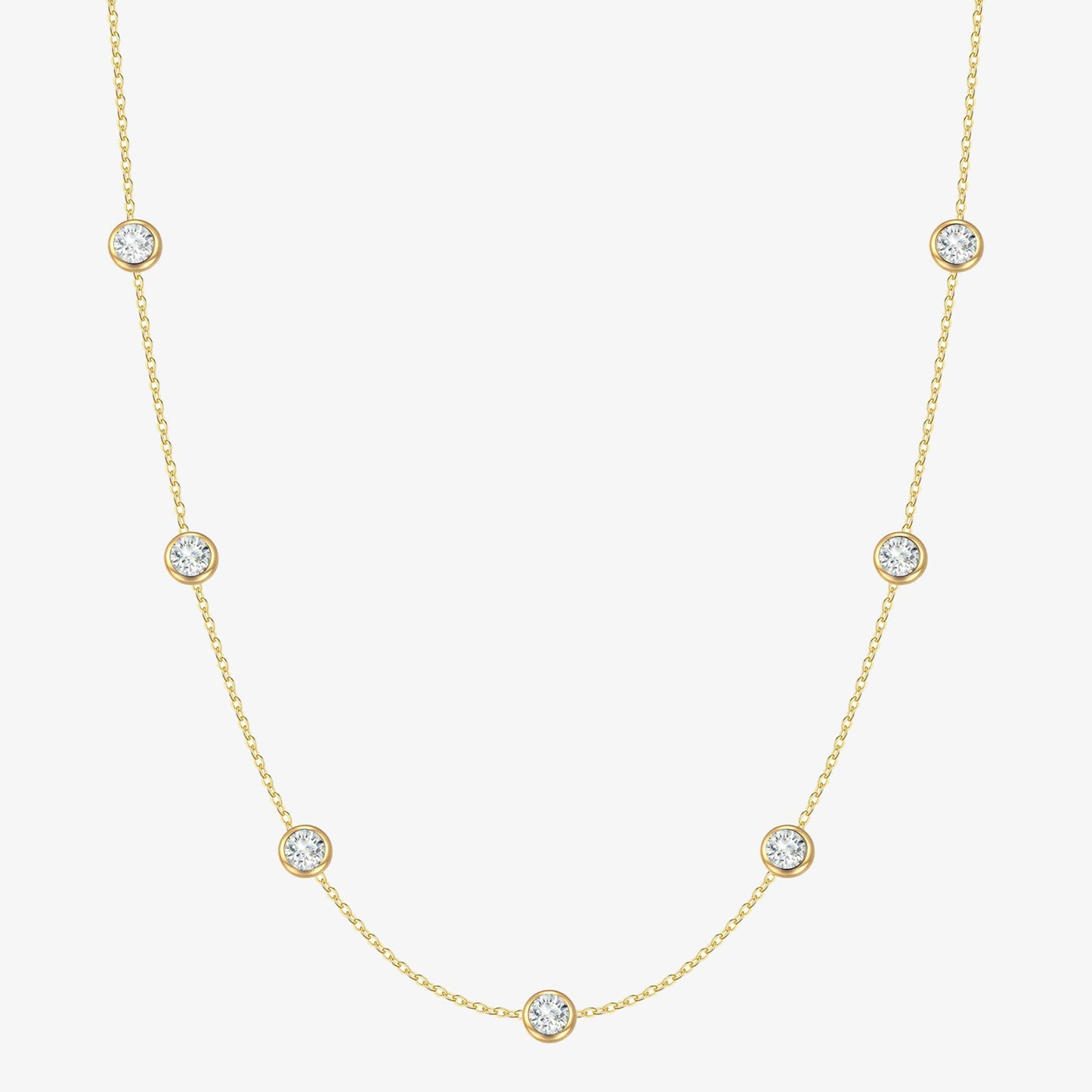 Diamond Station Necklace Gift for Her