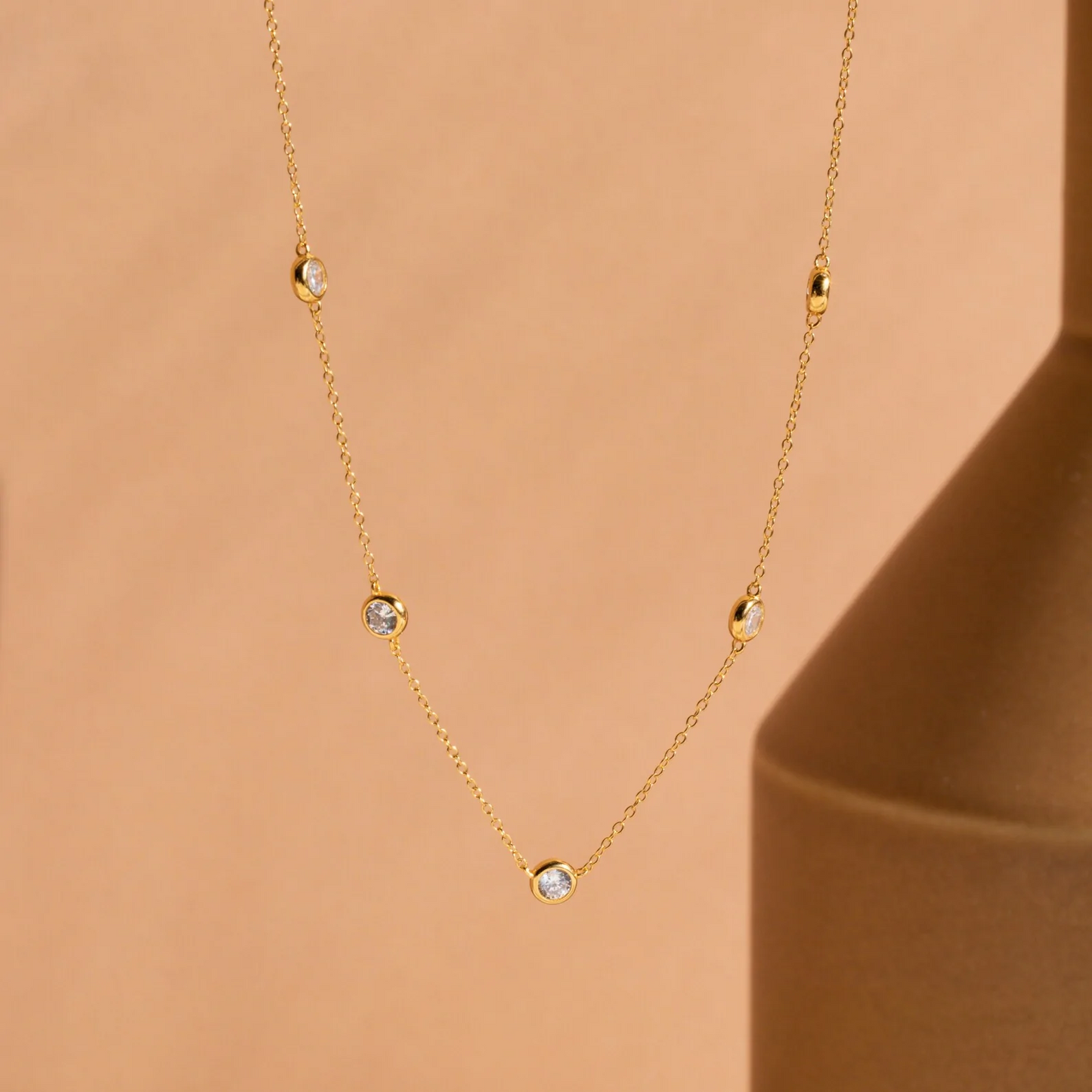 Diamond Station Necklace Gift for Her