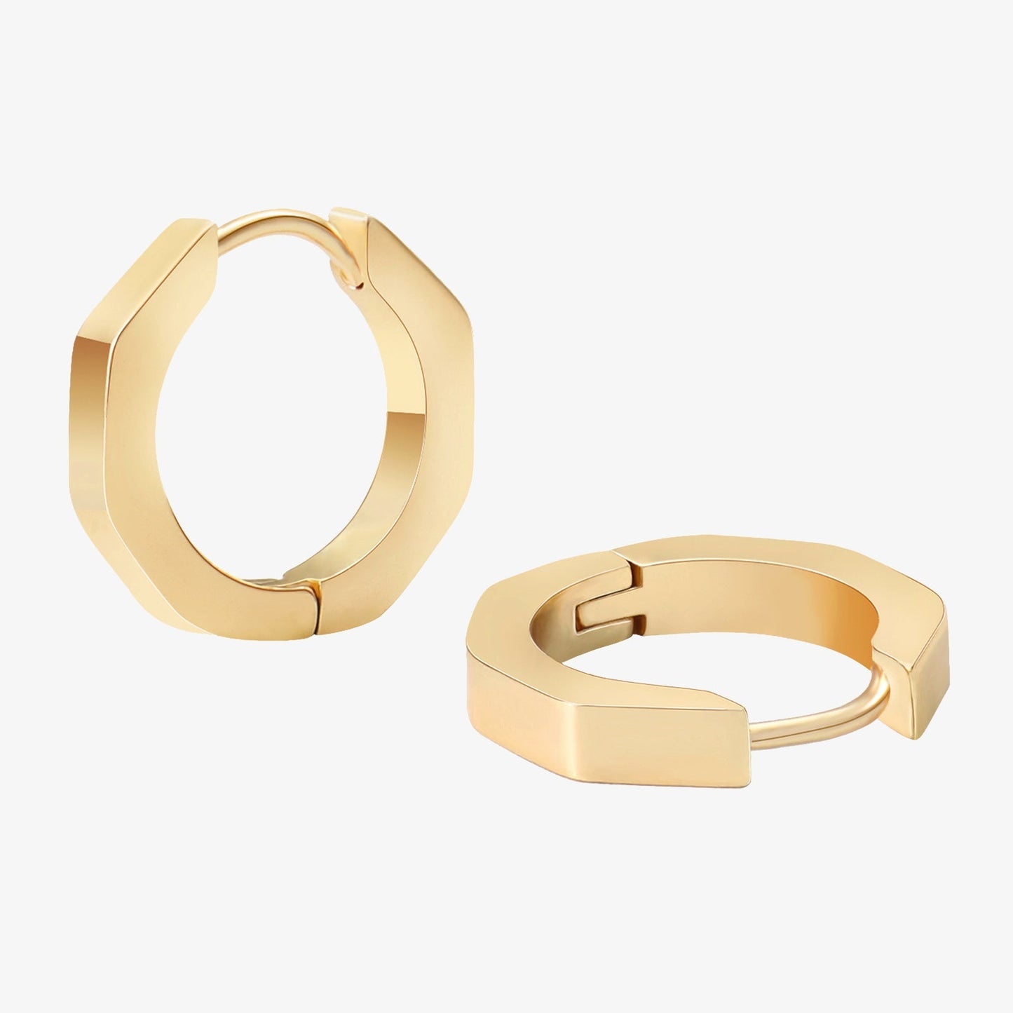 Octagon Minimalist Hoop Earrings